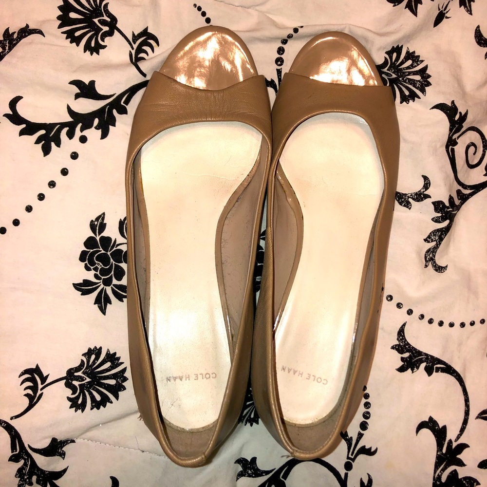 Cole Haan Nude Patent Leather Wedges